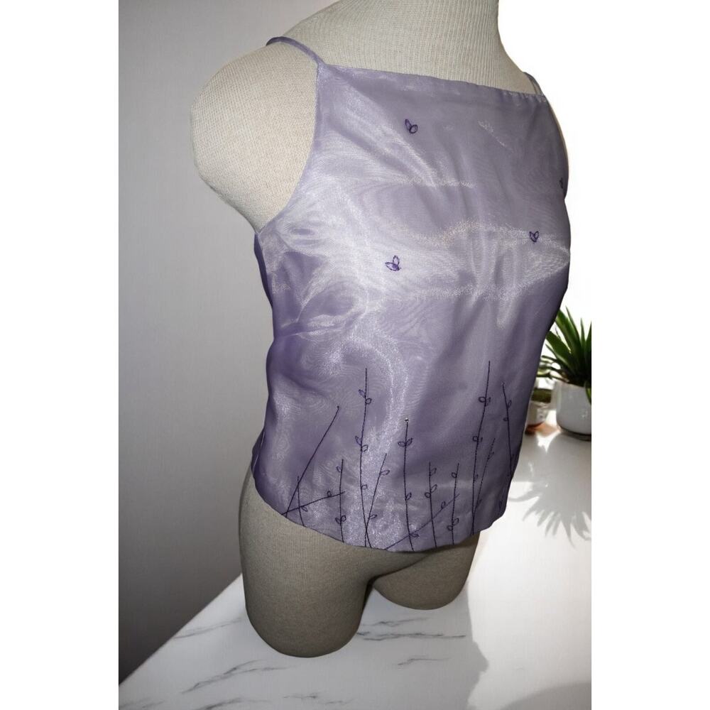 Randi May Lavender Organza Butterfly Cami – Size 6 – Y2K Fairycore Tank Top - Picture 3 of 11